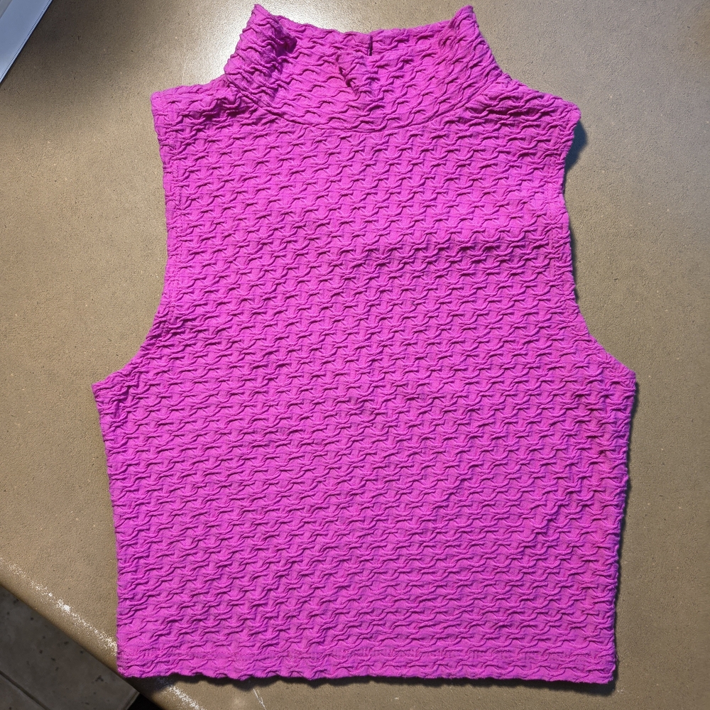 Forever 21 Vibrant Pink Textured Tank Top